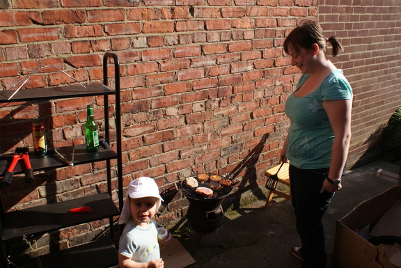 Mia and Kirsty enjoying a barbecuing