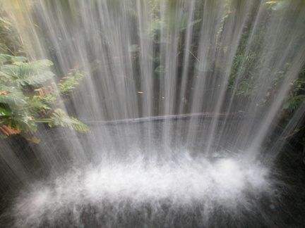 The dark side of a waterfall